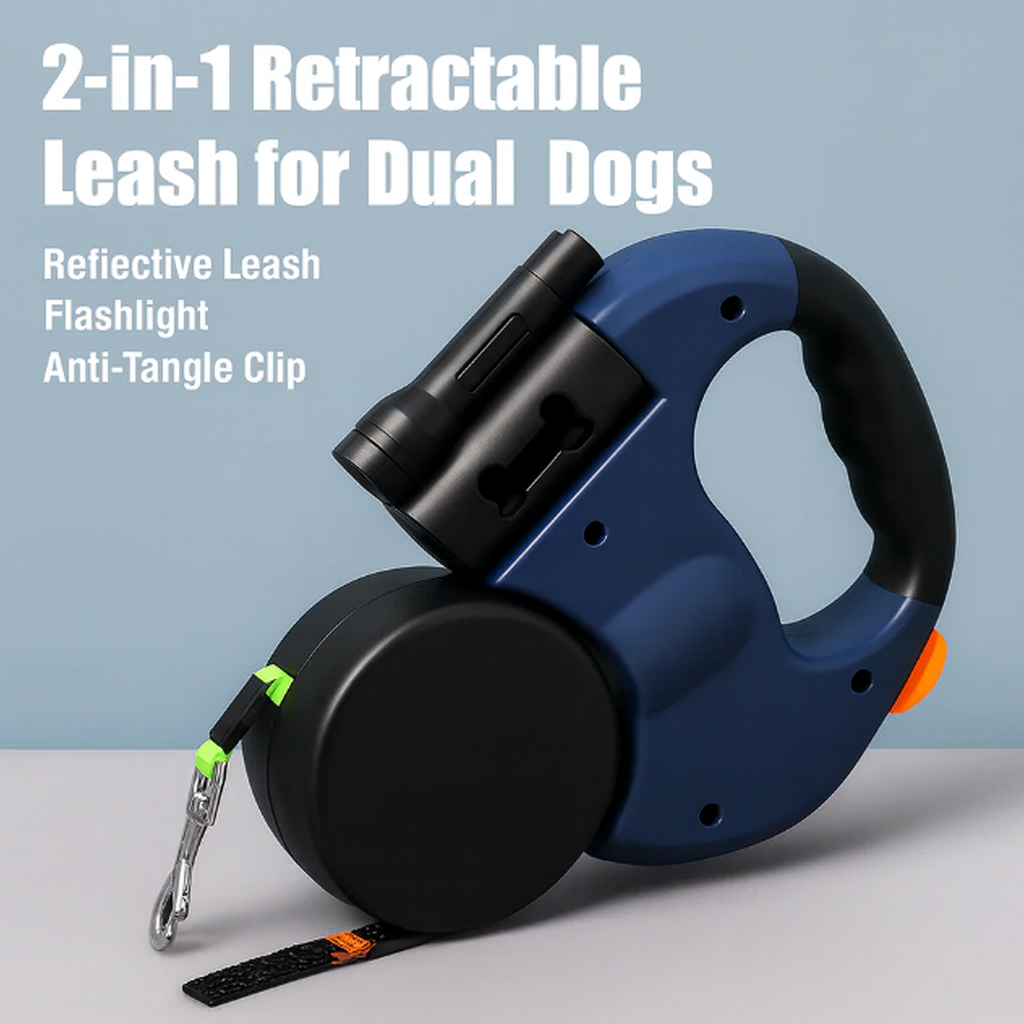 Flexivra™ LED Dual Dog Leash 🐾